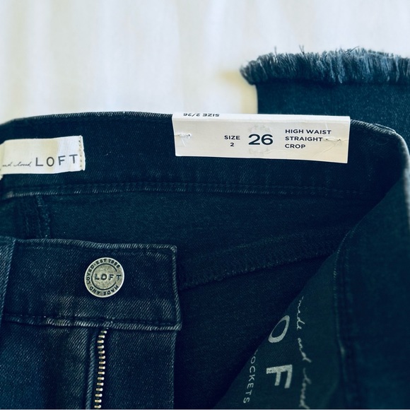 ANN TAYLOR LOFT High Waist Raw Hem Straight Crop 2/26 O-12 * - Picture 9 of 12